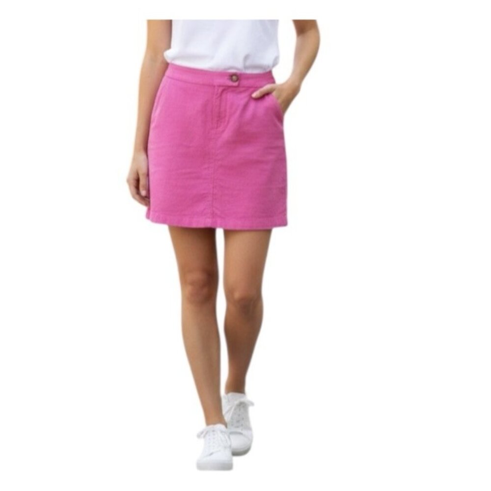 Anthropologie Vanessa Virginia Pink Preppy Chic Cottege Casual Mini Skirt Size 0